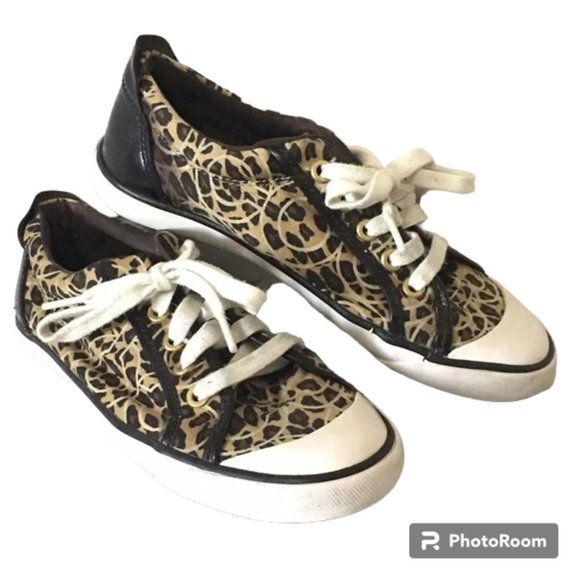 COACH Barrett Women's Sz 6B Leatherware Leopard Cheetah Print Sneakers. - Picture 2 of 11